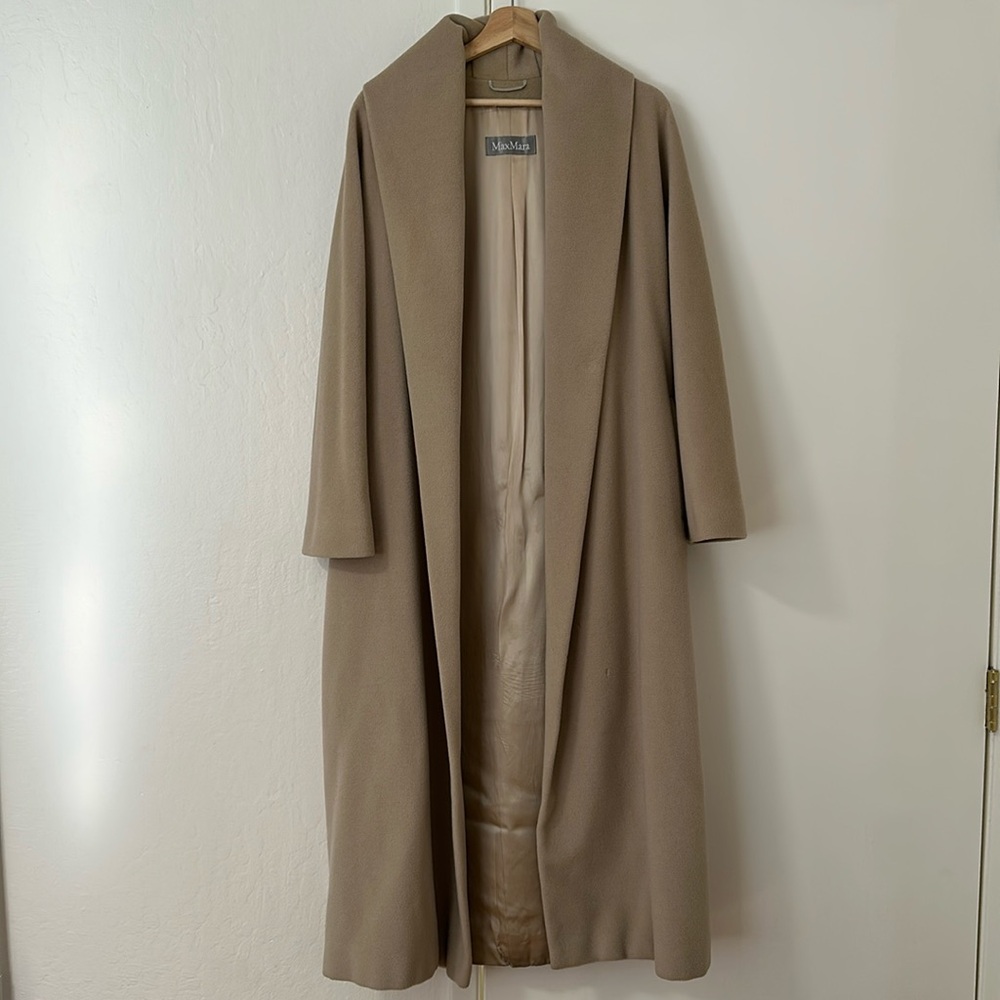 MaxMara Long Taupe Wool Coat